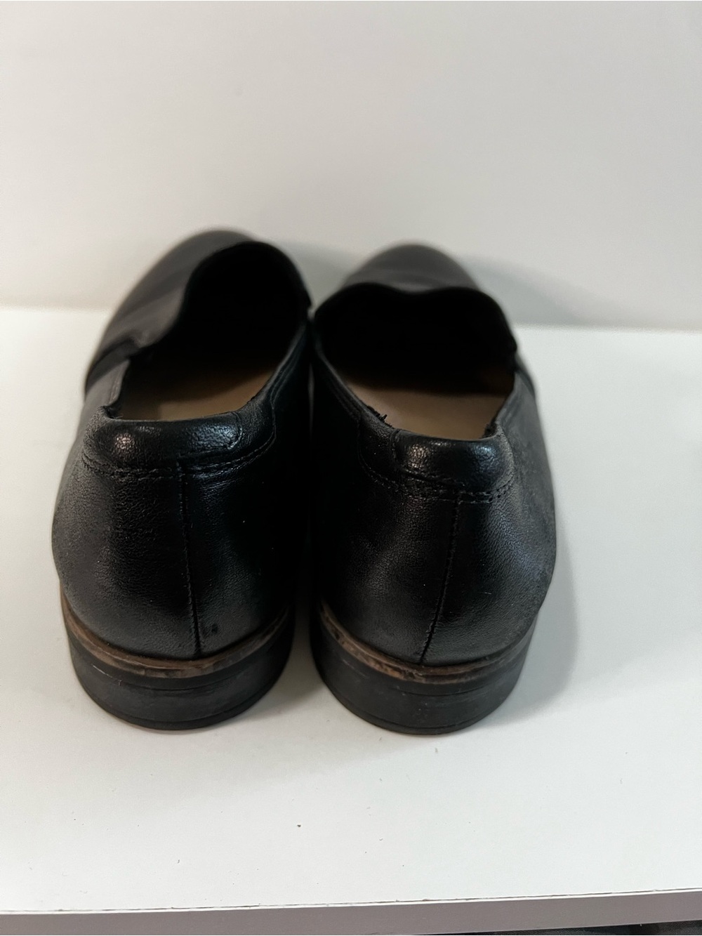 Clarks Trish Diva Black Leather Comfort Loafers Slip On Shoes - Picture 5 of 9
